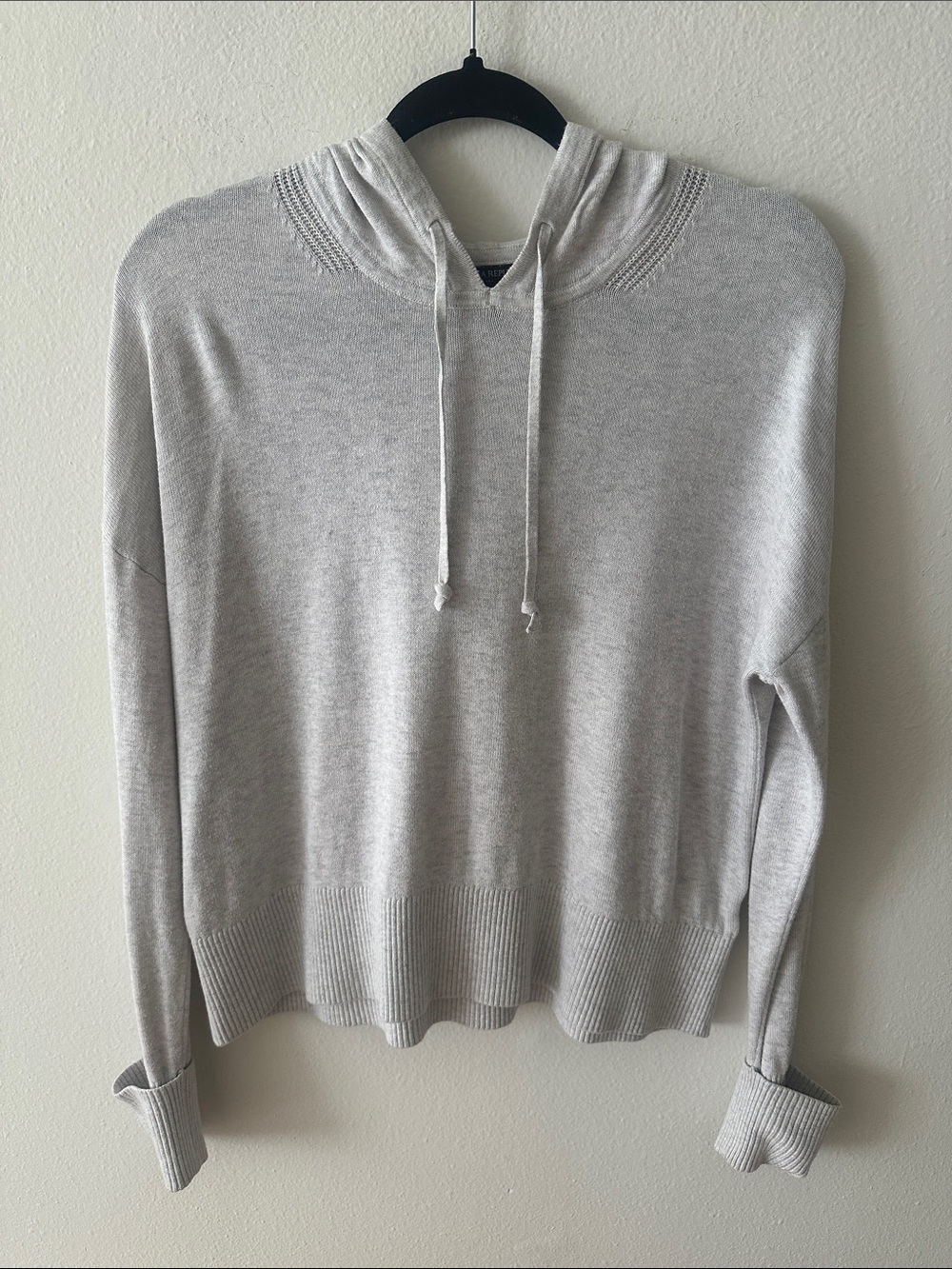 Banana Republic Light Gray Hooded Knit Pullover